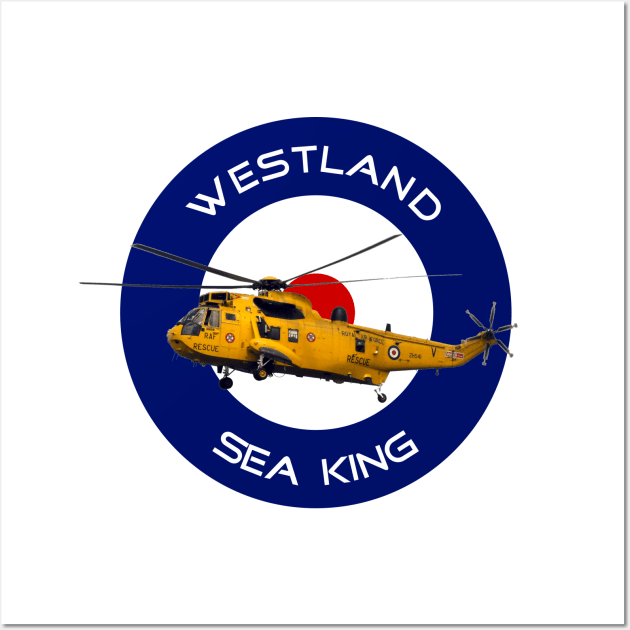 Westland Sea King Search and rescue helicopter in RAF roundel Wall Art by AJ techDesigns